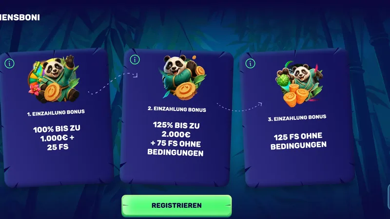 Welkomstpakket bij Spinpanda Casino