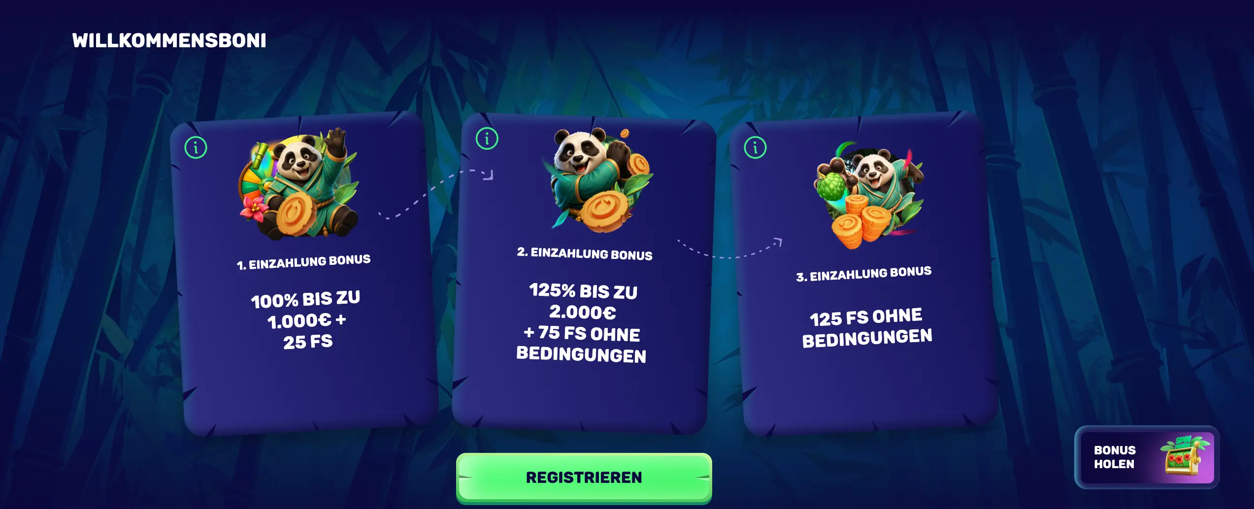 Spinpanda Casino — welkomstpakket tot €3.000 plus 225 gratis spins en 25% cashback